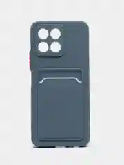 Синий меланж чехол Honor X6, Honor X8 5G VNE-N41 (Хонор Х6, Х8), с карманом для карт, прозрачный