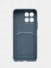 Синий меланж чехол Honor X6, Honor X8 5G VNE-N41 (Хонор Х6, Х8), с карманом для карт, прозрачный