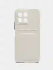 Белый чехол Honor X6, Honor X8 5G VNE-N41 (Хонор Х6, Х8), с карманом для карт, прозрачный
