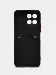 Черный чехол Honor X6, Honor X8 5G VNE-N41 (Хонор Х6, Х8), с карманом для карт, прозрачный