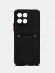 Черный чехол Honor X6, Honor X8 5G VNE-N41 (Хонор Х6, Х8), с карманом для карт, прозрачный