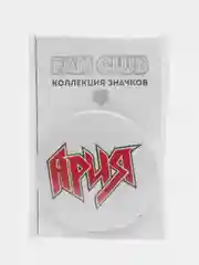 Красный значок "Ария" из серии "Русский рок", 37 мм