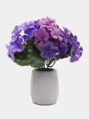 Коралловый искусственные цветы, фиалки, пластиковый букет, композиция 20 см