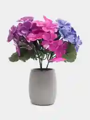 Коралловый меланж искусственные цветы, фиалки, пластиковый букет, композиция 20 см