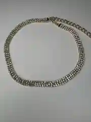 Серебряный чокер на шею, 3 ряда камней