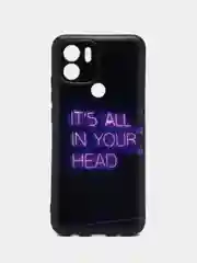 Серый чехол для Xiaomi Redmi A1+/A2+/Poco C51 (Сяоми Редми А1 Плюс), с принтом