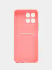 Розовый чехол Honor X6, Honor X8 5G VNE-N41 (Хонор Х6, Х8), с карманом для карт, прозрачный
