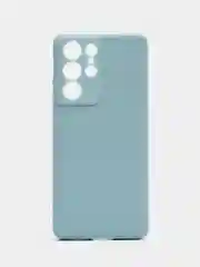 Светло-синий чехол для Samsung Galaxy S21 Ultra (Самсунг С21 ультра) Силиконовый, c защитой камеры
