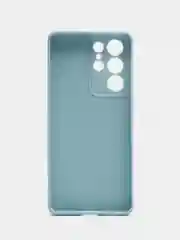 Светло-синий чехол для Samsung Galaxy S21 Ultra (Самсунг С21 ультра) Силиконовый, c защитой камеры