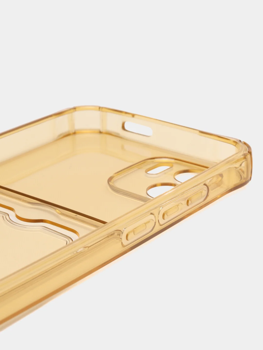 Золотой силиконовый чехол Xiaomi Redmi A1, (Сяоми Редми А1), с карманом, прозрачный