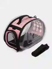 Розовый сумка-переноска для кошек и собак, прозрачная, складная, 2 размера