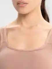 Бежевый топ женский базовый, кроп топ, майка