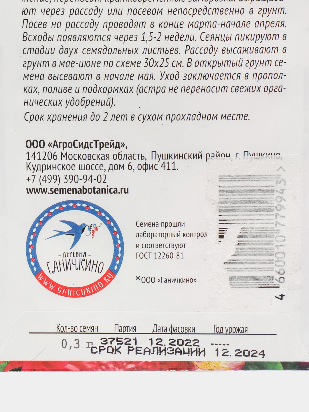 Семена Астры