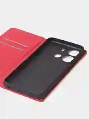 Красный чехол-книжка для Tecno Spark GO (2023) / Tecno Pop 7 / Pop 7 Pro из нубука Super Creative