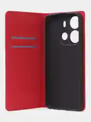 Красный чехол-книжка для Tecno Spark GO (2023) / Tecno Pop 7 / Pop 7 Pro из нубука Super Creative