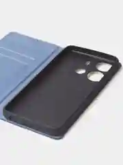 Синий чехол-книжка для Tecno Spark GO (2023) / Tecno Pop 7 / Pop 7 Pro из нубука Super Creative