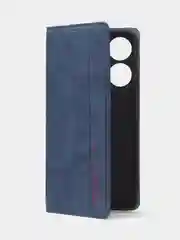 Синий чехол-книжка для Tecno Spark GO (2023) / Tecno Pop 7 / Pop 7 Pro из нубука Super Creative