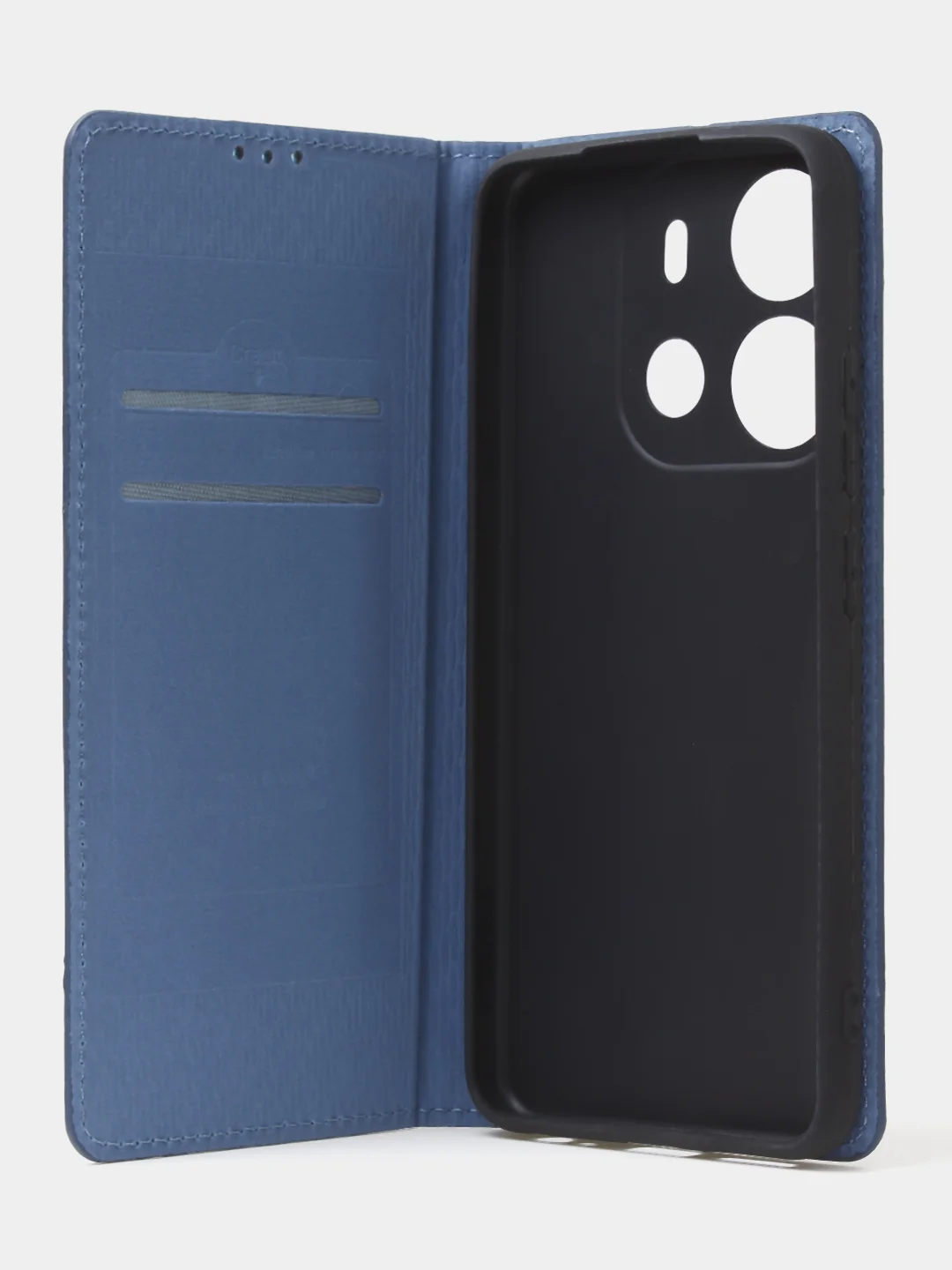 Синий чехол-книжка для Tecno Spark GO (2023) / Tecno Pop 7 / Pop 7 Pro из нубука Super Creative
