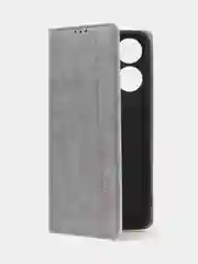 Тёмно-серый чехол-книжка для Tecno Spark GO (2023) / Tecno Pop 7 / Pop 7 Pro из нубука Super Creative