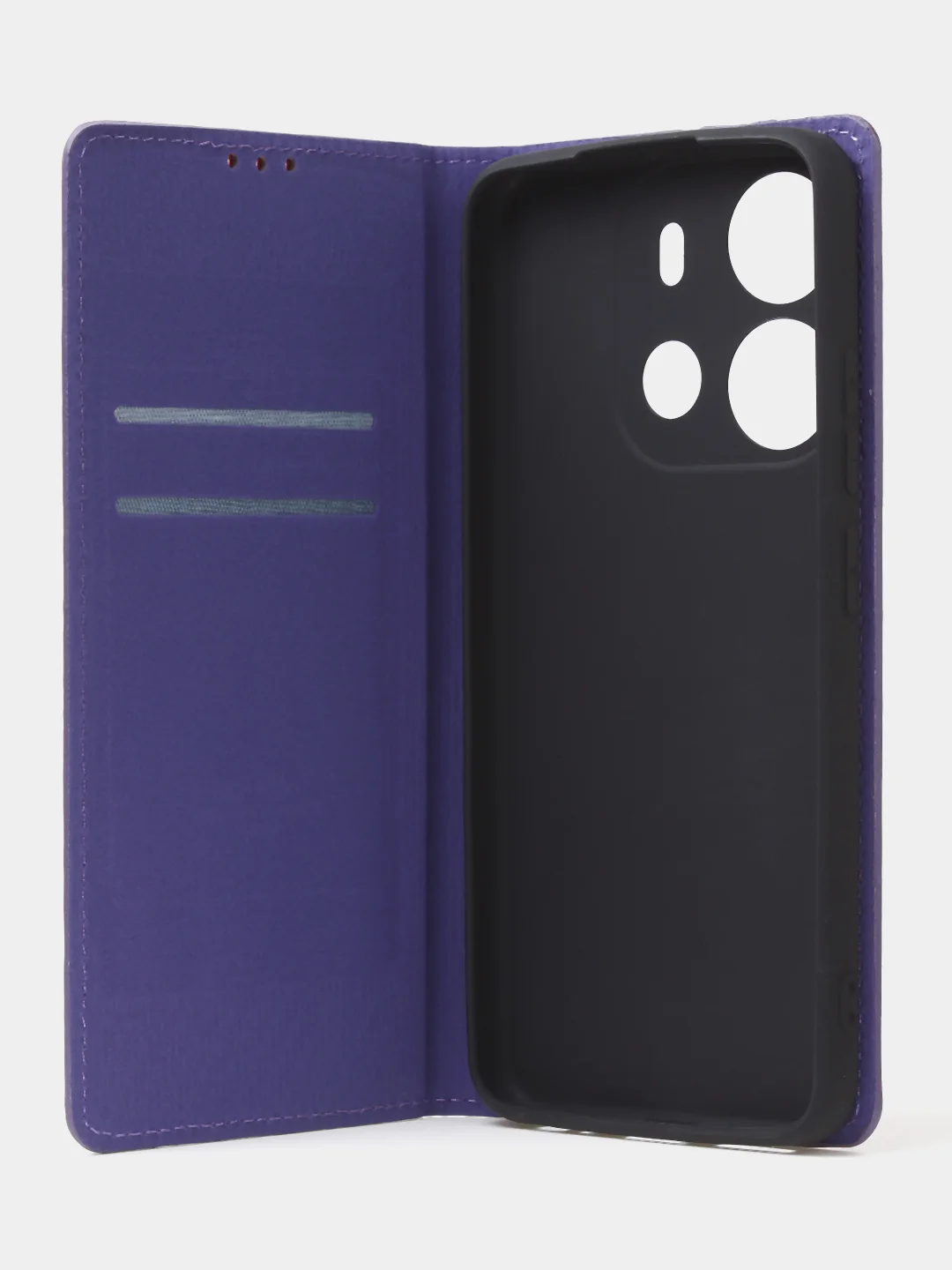 Фиолетовый чехол-книжка для Tecno Spark GO (2023) / Tecno Pop 7 / Pop 7 Pro из нубука Super Creative