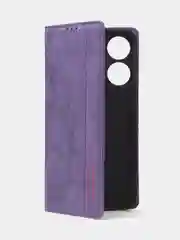 Фиолетовый чехол-книжка для Tecno Spark GO (2023) / Tecno Pop 7 / Pop 7 Pro из нубука Super Creative