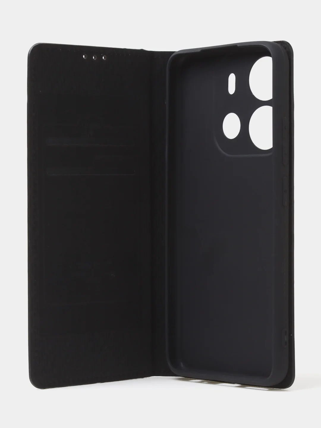 Черный чехол-книжка для Tecno Spark GO (2023) / Tecno Pop 7 / Pop 7 Pro из нубука Super Creative
