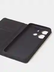 Черный чехол-книжка для Tecno Spark GO (2023) / Tecno Pop 7 / Pop 7 Pro из нубука Super Creative