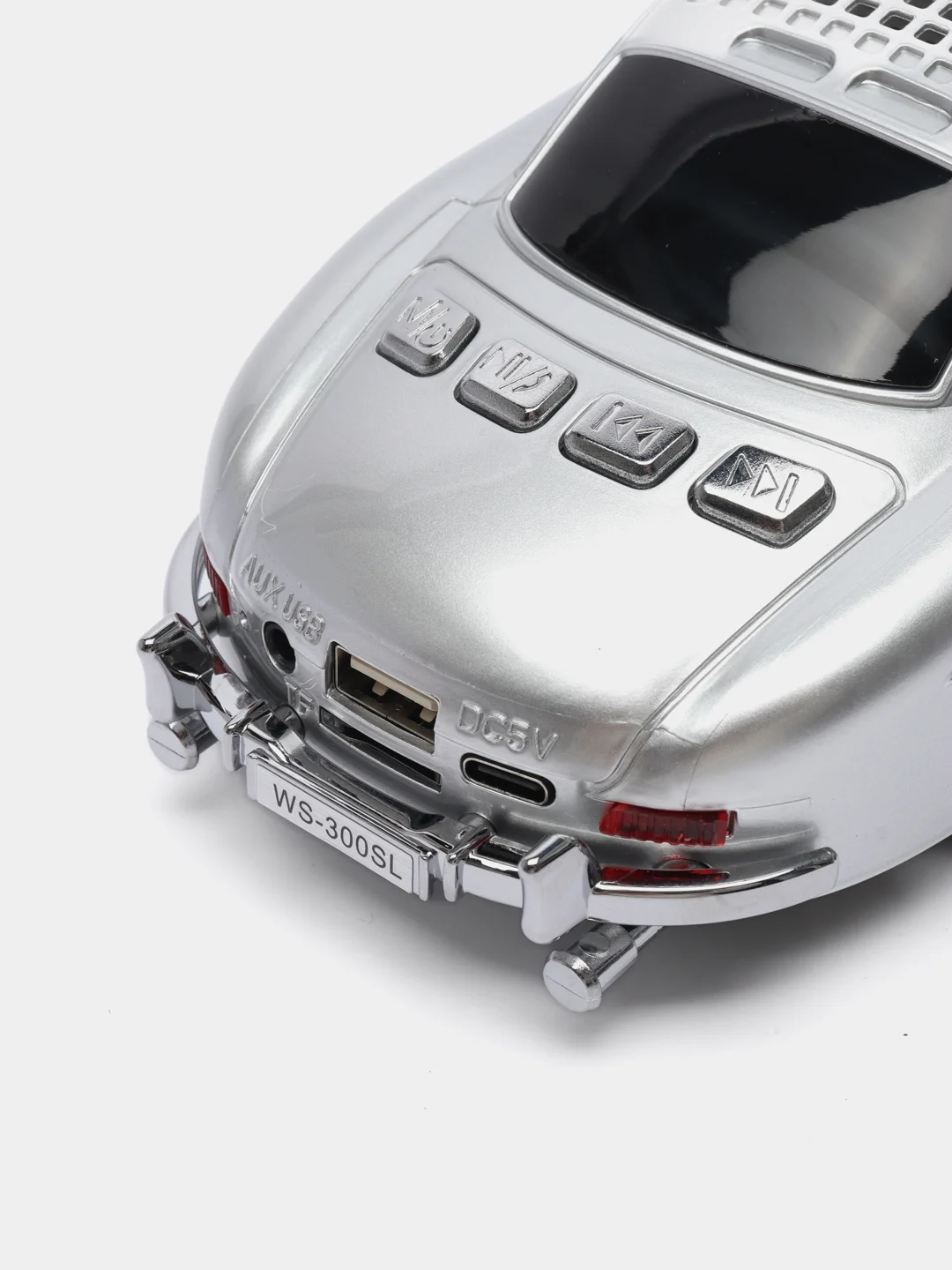Серебряный bluetooth колонка в виде машины Classic Benz 300SL, 25x10x7 cm