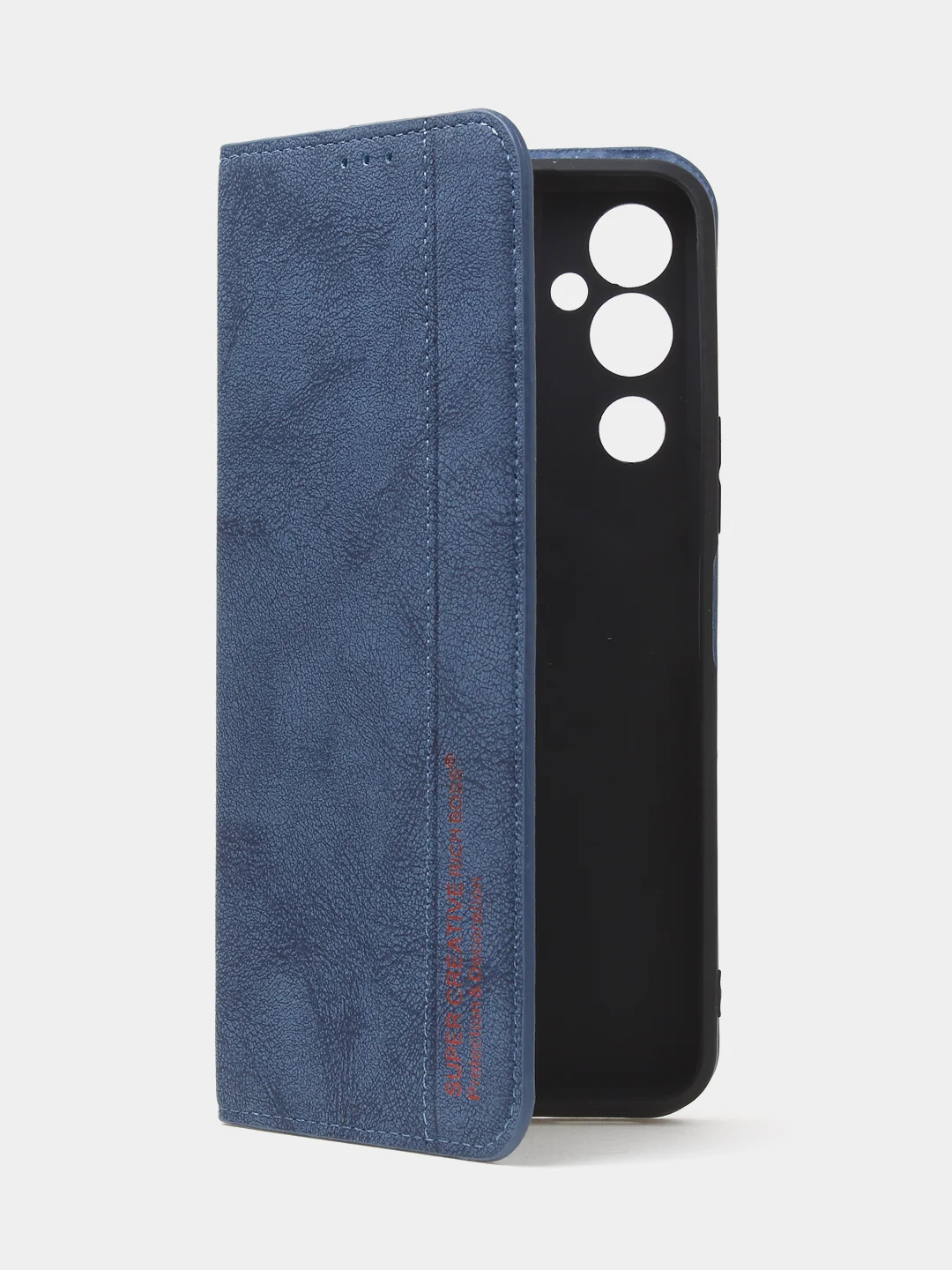 Синий чехол-книжка для Tecno Pova Neo 2 из нубука Super Creative