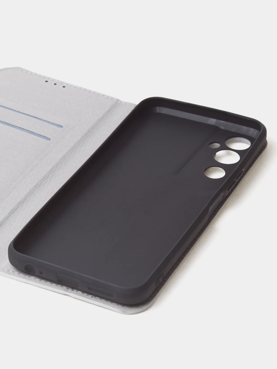 Тёмно-серый чехол-книжка для Tecno Pova Neo 2 из нубука Super Creative