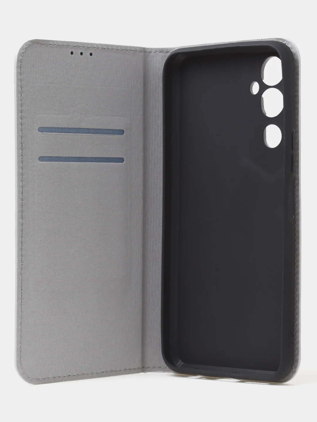 Тёмно-серый чехол-книжка для Tecno Pova Neo 2 из нубука Super Creative