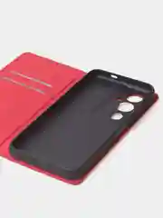 Красный чехол-книжка для Tecno Pova 4 Pro из нубука Super Creative