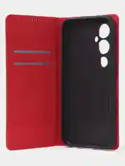 Красный чехол-книжка для Tecno Pova 4 Pro из нубука Super Creative