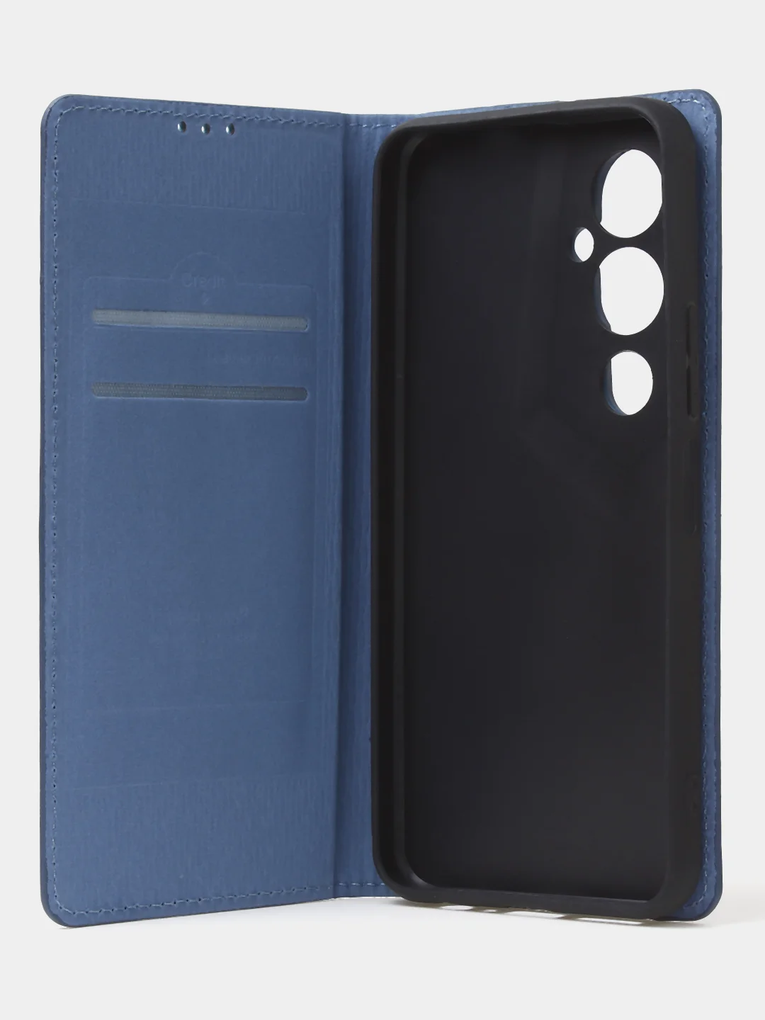 Синий чехол-книжка для Tecno Pova 4 Pro из нубука Super Creative