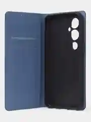 Синий чехол-книжка для Tecno Pova 4 Pro из нубука Super Creative