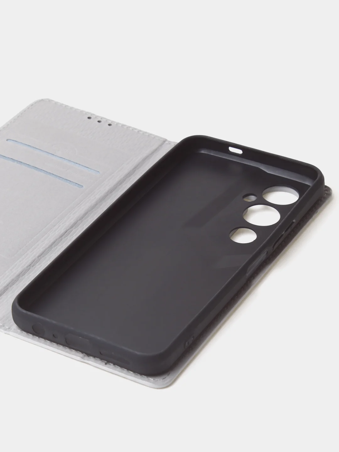 Тёмно-серый чехол-книжка для Tecno Pova 4 Pro из нубука Super Creative