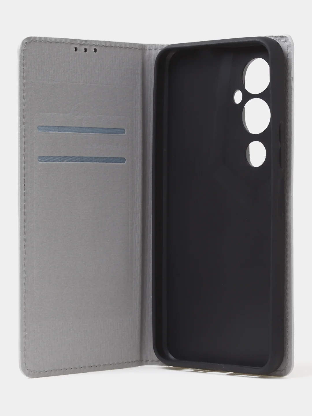 Тёмно-серый чехол-книжка для Tecno Pova 4 Pro из нубука Super Creative