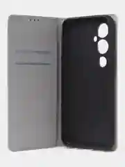 Тёмно-серый чехол-книжка для Tecno Pova 4 Pro из нубука Super Creative