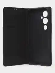 Черный чехол-книжка для Tecno Pova 4 Pro из нубука Super Creative
