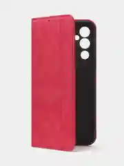 Красный чехол-книжка для Tecno Pova 4 из нубука Super Creative
