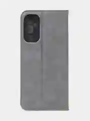 Тёмно-серый чехол-книжка для Tecno Pova 4 из нубука Super Creative