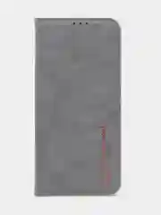 Тёмно-серый чехол-книжка для Tecno Pova 4 из нубука Super Creative