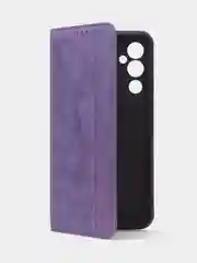 Фиолетовый чехол-книжка для Tecno Pova 4 из нубука Super Creative