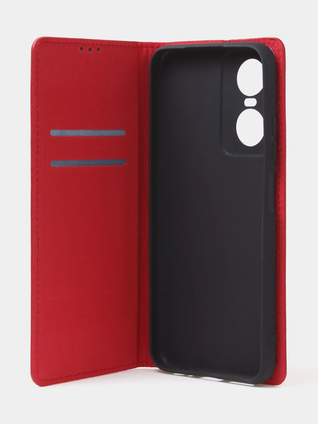Красный чехол-книжка для Tecno Pop 6 Pro из нубука Super Creative