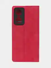 Красный чехол-книжка для Tecno Pop 6 Pro из нубука Super Creative