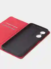 Красный чехол-книжка для Tecno Pop 6 Pro из нубука Super Creative