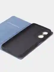 Синий чехол-книжка для Tecno Pop 6 Pro из нубука Super Creative