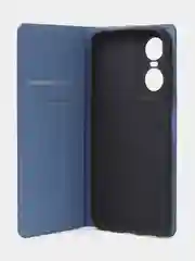 Синий чехол-книжка для Tecno Pop 6 Pro из нубука Super Creative