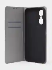 Тёмно-серый чехол-книжка для Tecno Pop 6 Pro из нубука Super Creative