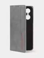 Тёмно-серый чехол-книжка для Tecno Pop 6 Pro из нубука Super Creative